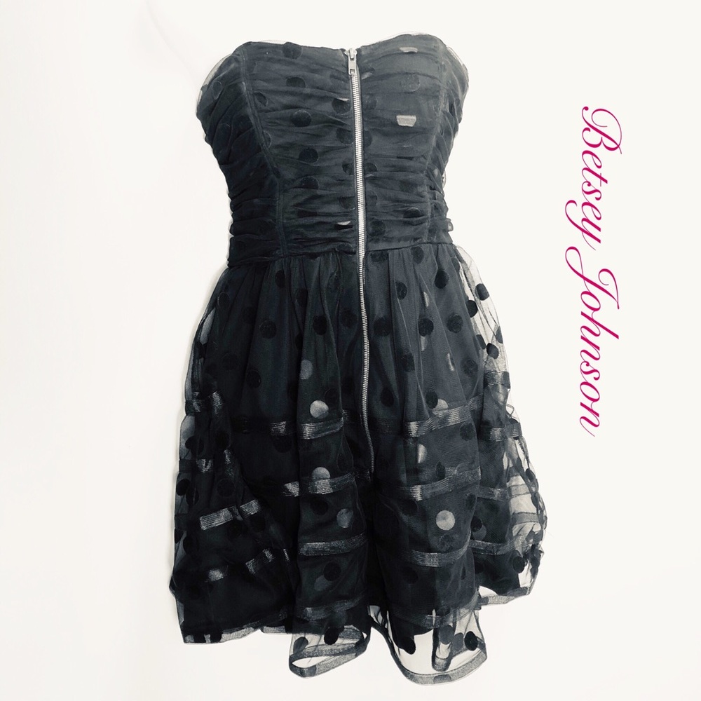 Betsey Johnson Strapless Black Party Dress 4